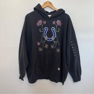 Conner Ives Black Vintage Bedazzled Sweatshirt Dallas Cowboys Size XL Rare